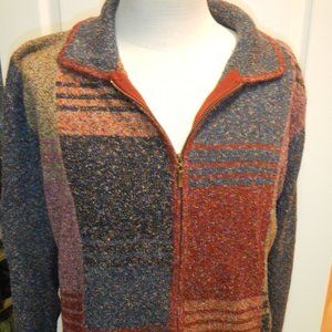 Multi-Color block, Zip front sweater